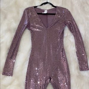 Glittery purple bodysuit